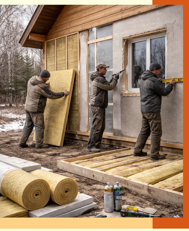 Утепление дачного дома в Ноябрьске от 4812 руб/м2 — недорого | ТепломастерНбс
