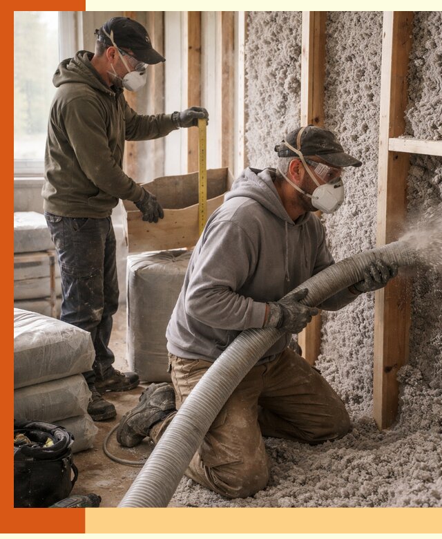 Утепление таунхауса эковатой в Ноябрьске для максимально теплых стен