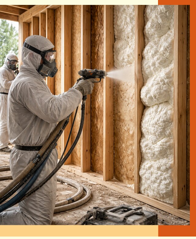 Утепление каркасного дома ППУ в Ноябрьске от 2836 руб./м2 — работа под ключ | ТепломастерНбс