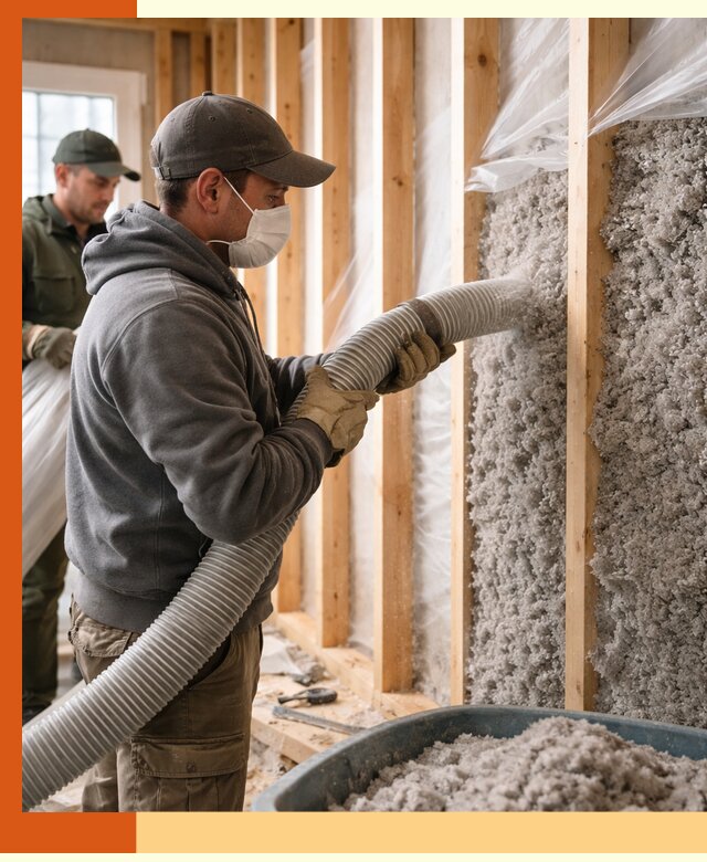 Утепление каркасного дома эковатой в Ноябрьске — качественно и надолго