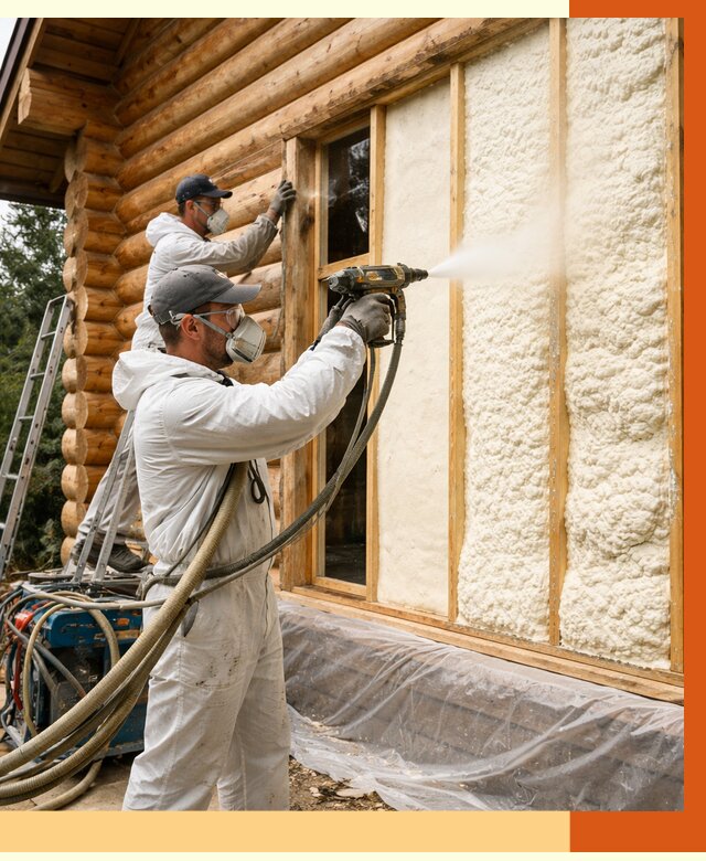 Утепление деревянного дома ППУ в Ноябрьске от 4255 руб/м2 | ТепломастерНбс — под ключ