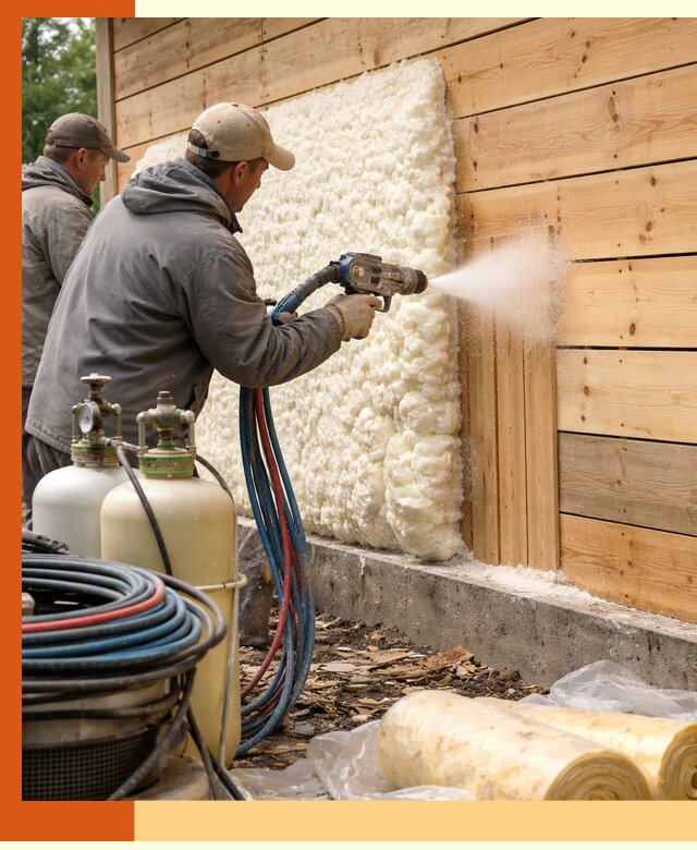 Утепление деревянного дома пенополиуретаном в Ноябрьске