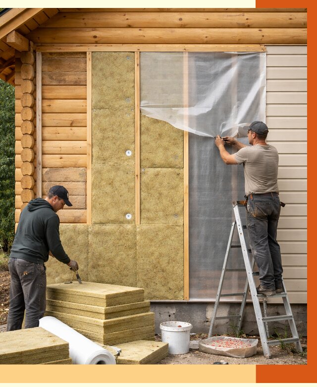 Утепление дома из бруса в Ноябрьске от 3799 руб./м2 — работы под ключ | ТепломастерНбс