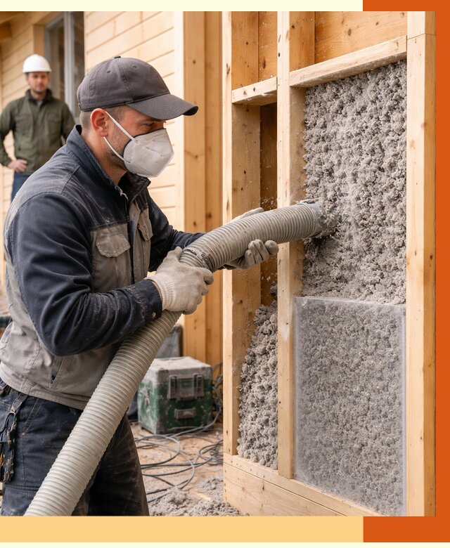 Утепление дома из бруса эковатой в Ноябрьске от 1874 руб/м2 | ТепломастерНбс