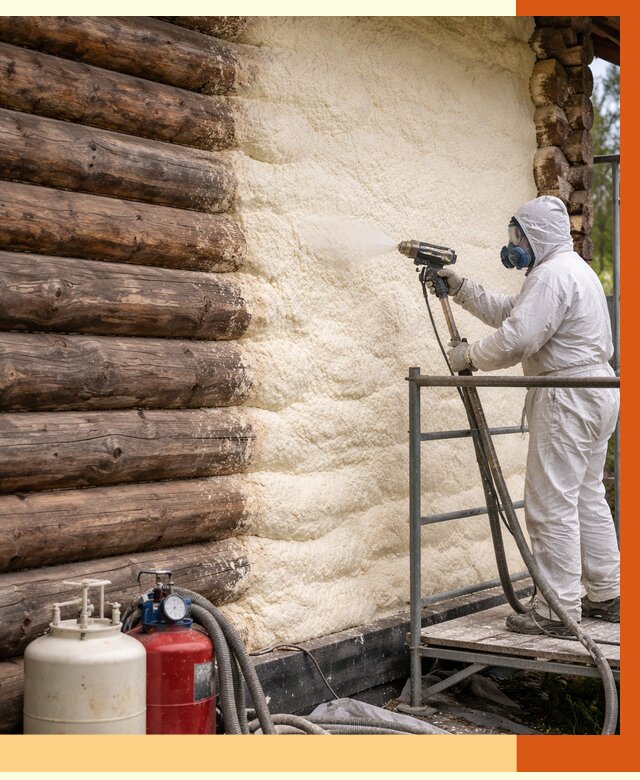 Утепление бревенчатого дома ППУ в Ноябрьске под ключ от 6331 руб. | ТепломастерНбс