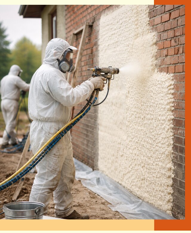 Утепление кирпичного дома ППУ в Ноябрьске под ключ от 6585 руб. | ТепломастерНбс