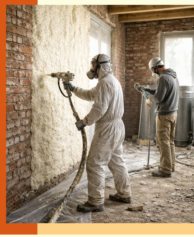 Утепление кирпичного дома пенополиуретаном в Ноябрьске