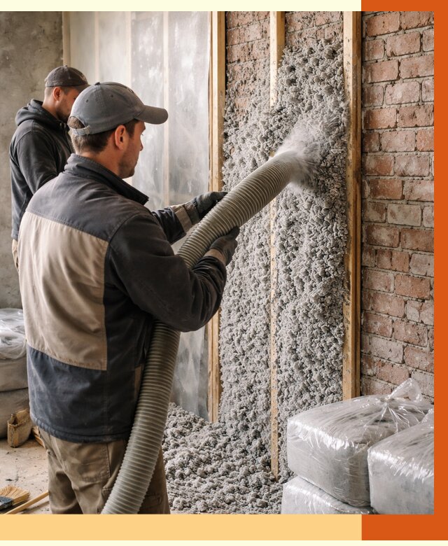 Утепление кирпичного дома эковатой в Ноябрьске от 2381 руб./м² | ТепломастерНбс