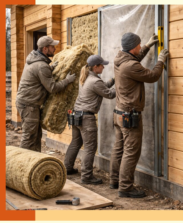 Утепление дома из двойного бруса в Ноябрьске качественно и надёжно