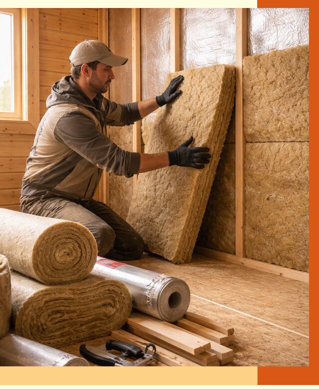 Утепление бани в Ноябрьске под ключ от 4559 руб./м2 — утеплить потолок, пол и стены | ТепломастерНбс