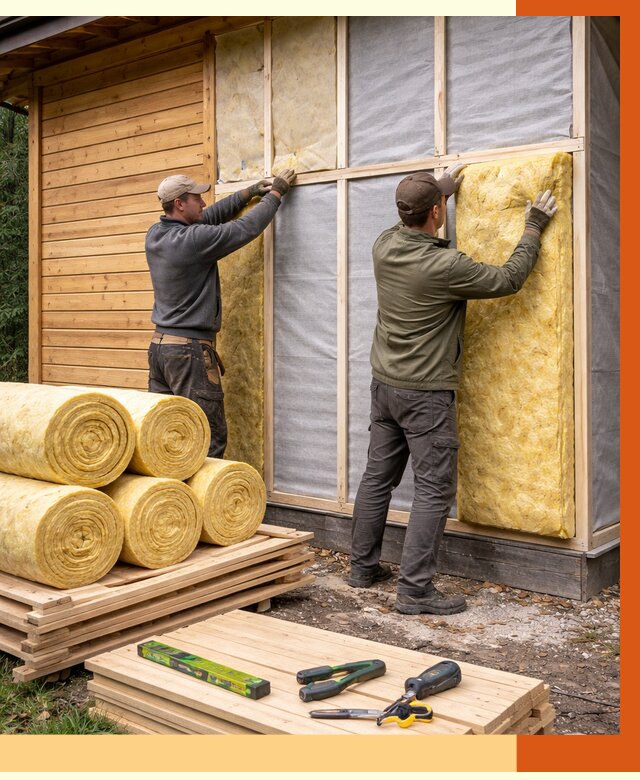 Утепление бани снаружи в Ноябрьске от 86105 руб. под ключ | ТепломастерНбс