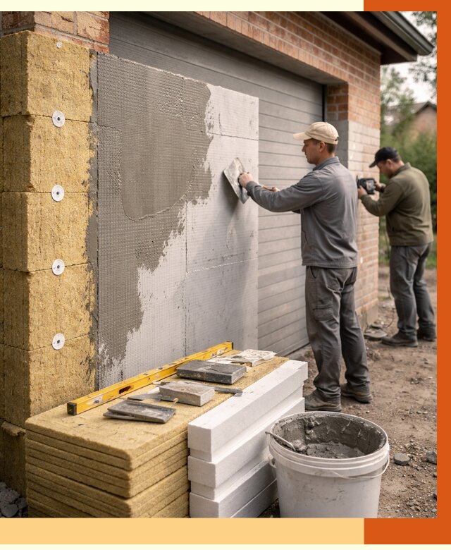 Утепление гаража снаружи в Ноябрьске от 4255 руб. за м2 — наружное утепление под ключ | ТепломастерНбс