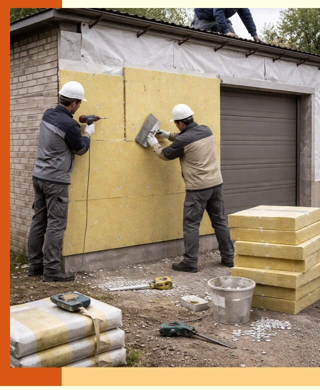 Утепление гаража снаружи в Ноябрьске качественно и надёжно