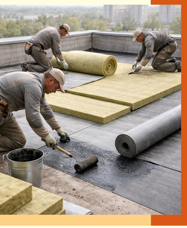 Утепление плоской крыши в Ноябрьске от 7294 руб./м2 под ключ | ТепломастерНбс