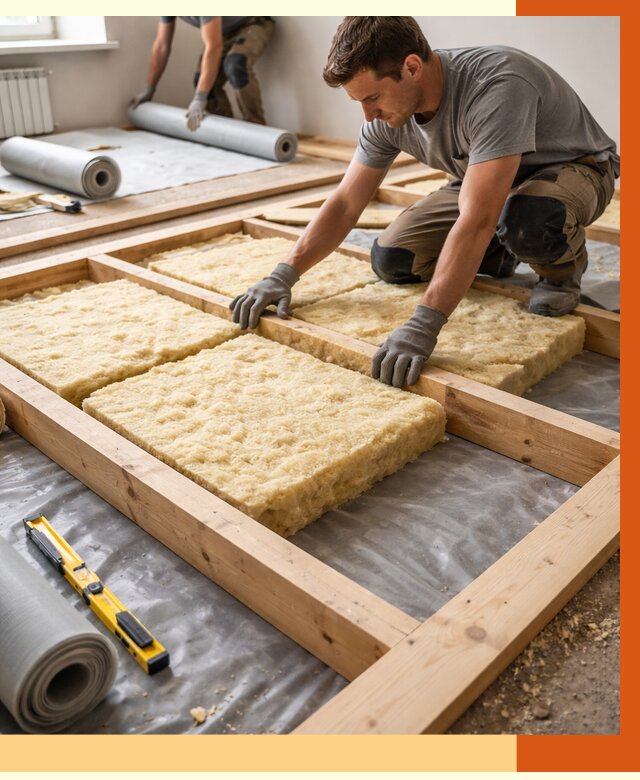 Утепление деревянного пола в Ноябрьске от 1520 руб./м2 под ключ | ТепломастерНбс