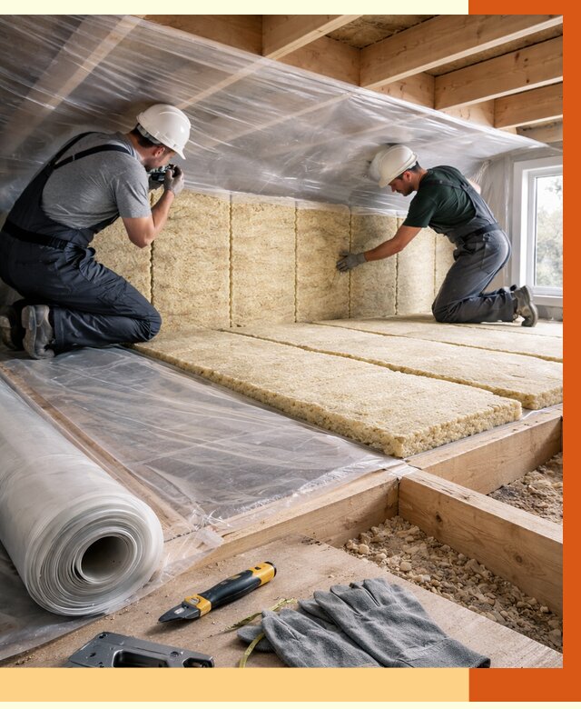 Утепление перекрытий в Ноябрьске от 2887 руб/м2 — утепление межэтажных и чердачных | ТепломастерНбс