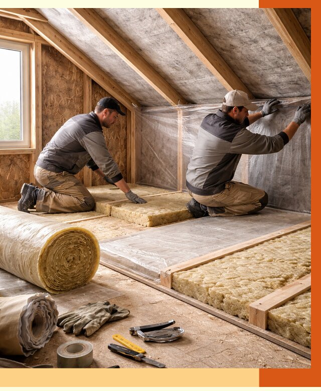 Утепление чердака в Ноябрьске от 7598 руб/м² — теплоизоляция и комплексное утепление под ключ | ТепломастерНбс