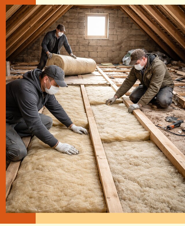Утепление чердака в Ноябрьске — профессиональная теплоизоляция кровли