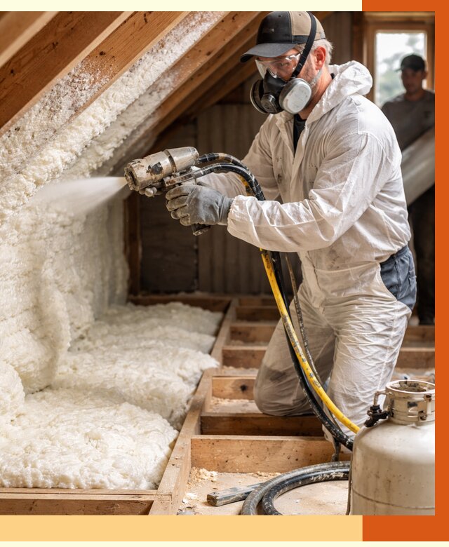 Утепление чердака ППУ в Ноябрьске от 8732 руб./м2 — услуга под ключ | ТепломастерНбс