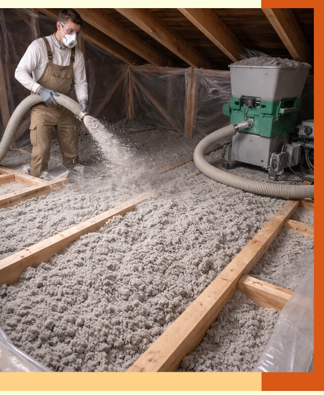 Утепление чердака эковатой в Ноябрьске от 1469 руб/м2 — заказать у ТепломастерНбс