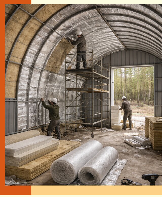 Утепление арочного ангара под ключ в Ноябрьске