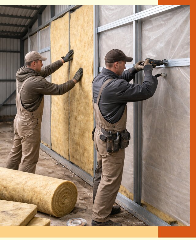 Утепление металлического ангара в Ноябрьске от 4812 руб/м2 — услуги под ключ | ТепломастерНбс