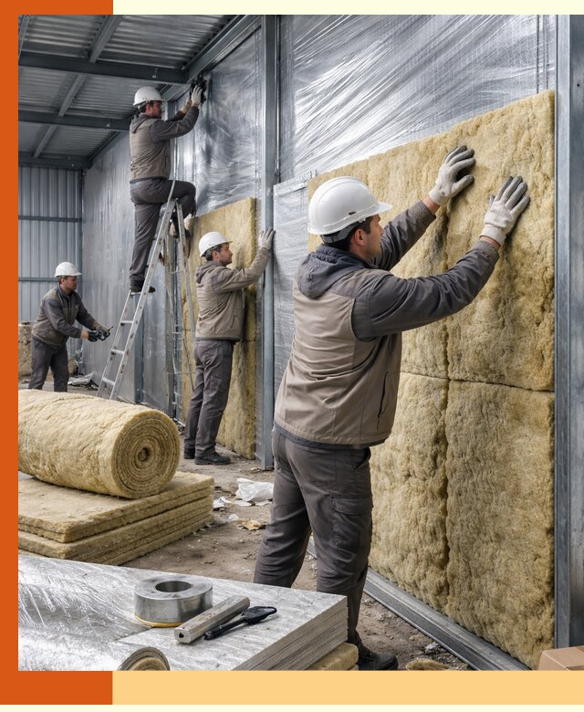 Утепление металлического склада в Ноябрьске: теплоизоляция и герметизация