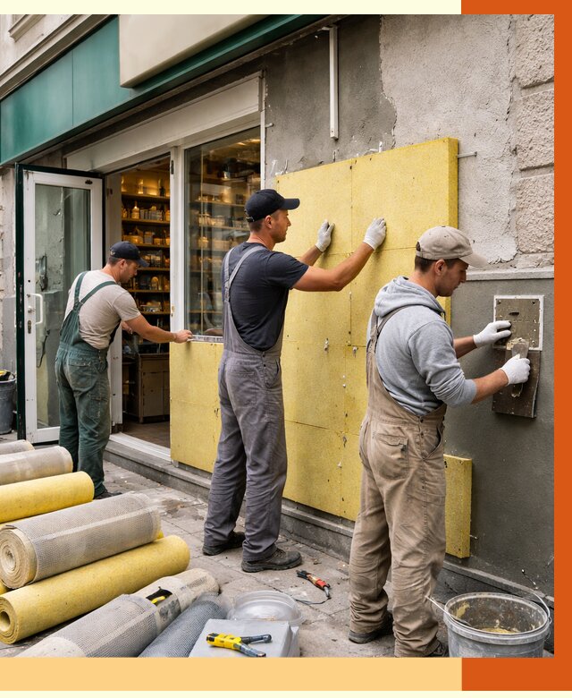 Утепление магазина в Ноябрьске от 4559 руб/м2 — цена, стены и снаружи | ТепломастерНбс