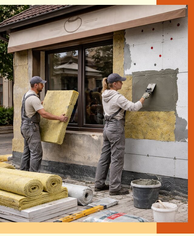 Утепление кафе в Ноябрьске от 4255 руб/м2 — комплексно под ключ | ТепломастерНбс