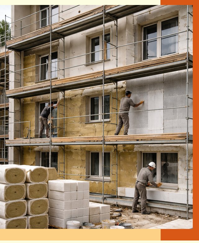 Утепление гостиницы в Ноябрьске от 7294 руб./м2 — комплексно, ППУ, под ключ | ТепломастерНбс