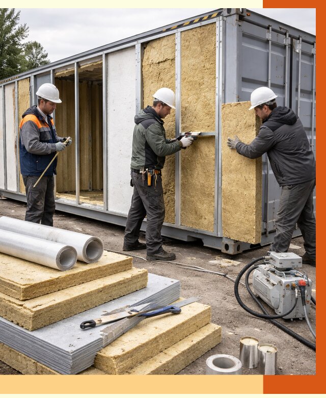 Утепление морского контейнера в Ноябрьске от 3799 руб. под ключ | ТепломастерНбс