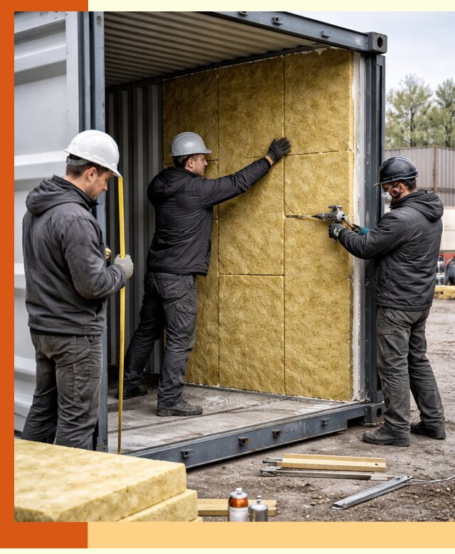 Утепление морского контейнера в Ноябрьске: надежная теплоизоляция и защита