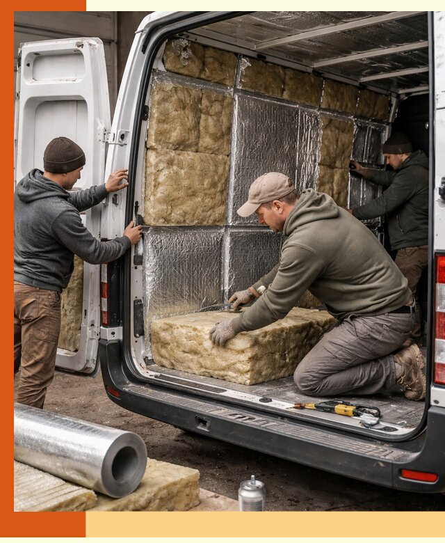 Утепление фургона в Ноябрьске: профессиональная теплоизоляция и шумоизоляция