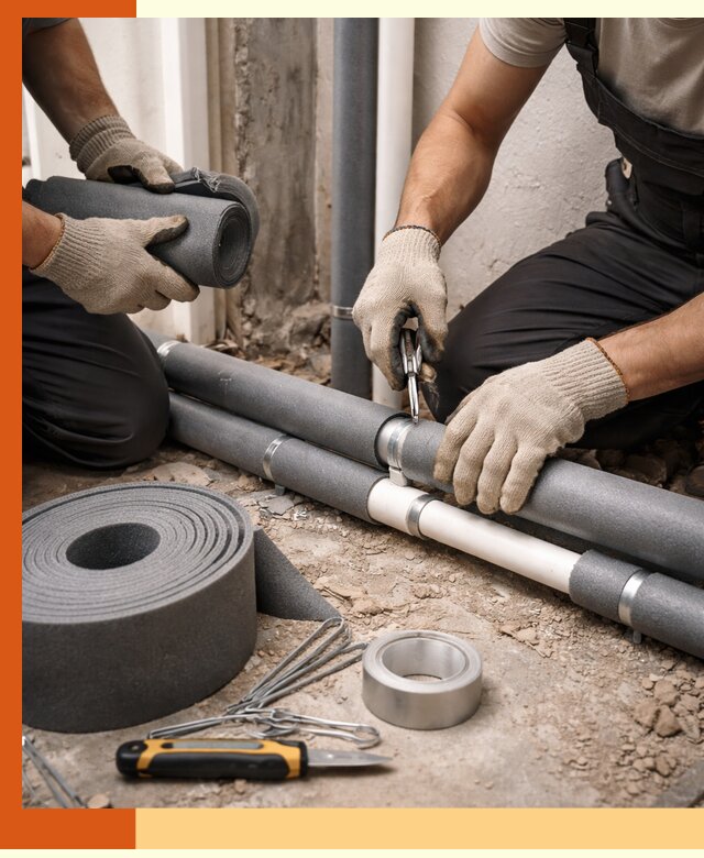 Утепление труб водоснабжения в Ноябрьске — монтаж и защита сети