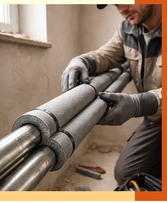 Утепление труб отопления в Ноябрьске от 2887 руб. за м² — услуги под ключ | ТепломастерНбс