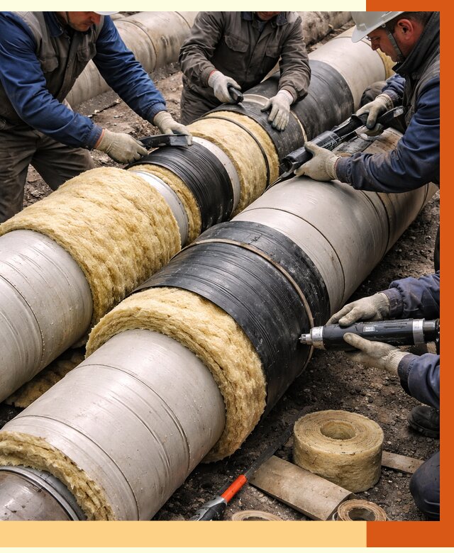 Утепление трубопровода в Ноябрьске под ключ от 1874 руб. — надежно и выгодно | ТепломастерНбс