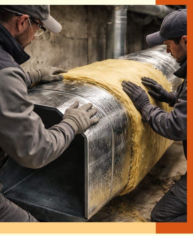 Утепление воздуховодов в Ноябрьске от 4255 руб. — теплоизоляция вентиляции | ТепломастерНбс