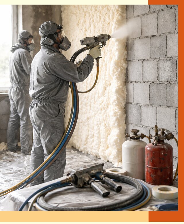 Утепление блочной стены ППУ в Ноябрьске от 4305 руб./м² — ТепломастерНбс