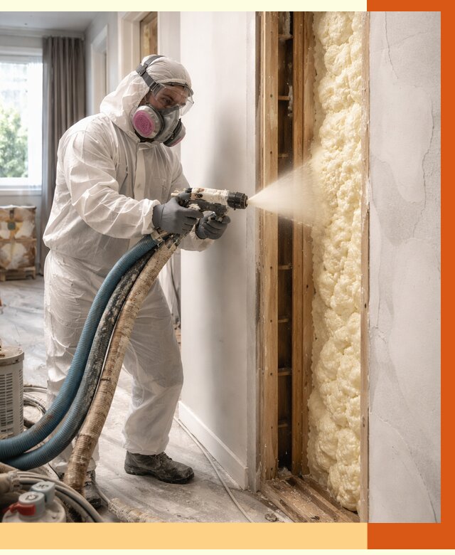 Межстеновое утепление ППУ в Ноябрьске от 2786 руб/м2 — межстенное утепление под ключ | ТепломастерНбс