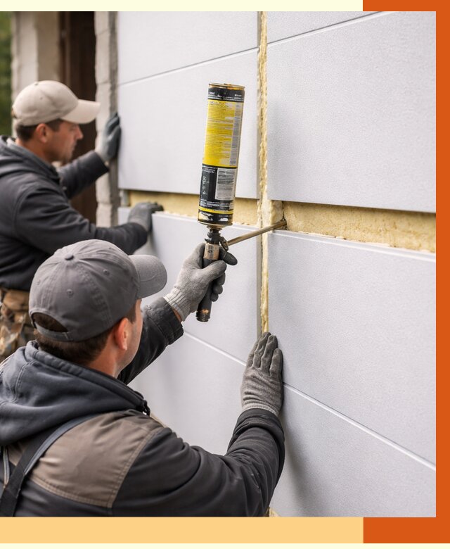 Утепление сэндвич панелей ППУ в Ноябрьске от 4255 руб. за м2 | ТепломастерНбс