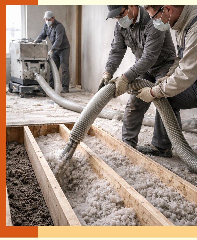 Заполнение полостей межэтажного перекрытия в Ноябрьске эффективно и герметично