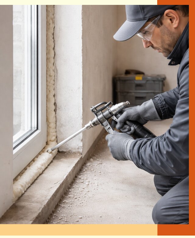 Герметизация стыков ППУ в Ноябрьске от 1671 руб. за м2 — утепление примыканий под ключ | ТепломастерНбс