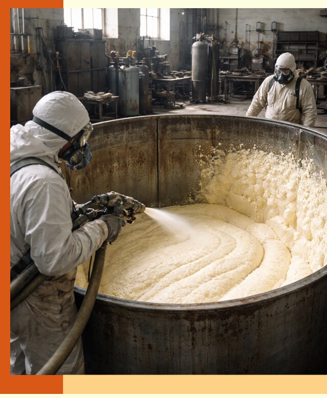 Заливка ппу в емкости с полной изоляцией и герметизацией в Ноябрьске