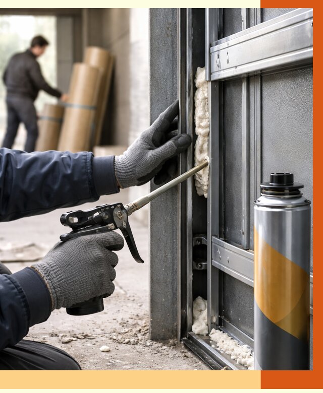 Заполнение пустот ворот в Ноябрьске от 4559 руб. — заливка ППУ, утепление под ключ | ТепломастерНбс