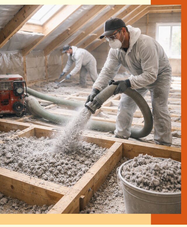 Утепление эковатой в Ноябрьске от 2988 руб./м2 — монтаж и задувка | ТепломастерНбс