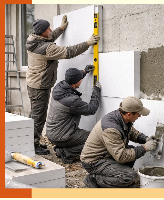 Утепление пенопластом наружных стен и фасадов в Ноябрьске