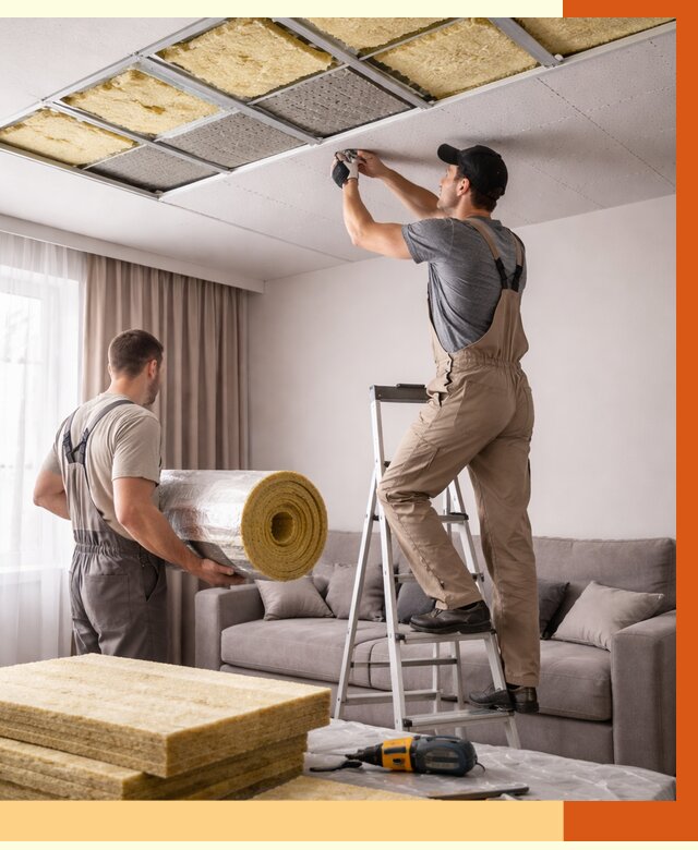 Шумоизоляция потолка в Ноябрьске от 2279 руб. под ключ | Профессионально — ТепломастерНбс