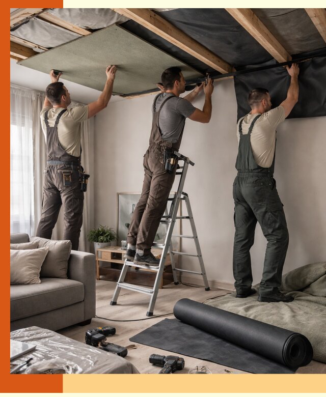 Шумоизоляция потолка в Ноябрьске — профессиональное устранение шумов