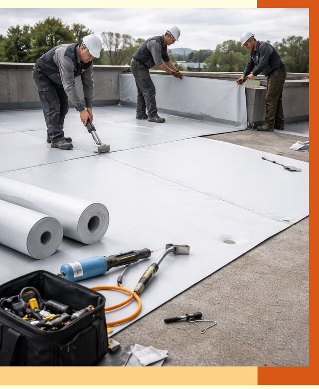 Гидроизоляция мембранной кровли в Ноябрьске от 7598 руб./м² — профессионально | ТепломастерНбс