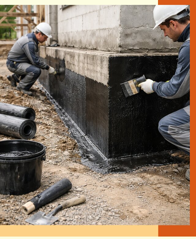 Гидроизоляция фундамента в Ноябрьске от 1266 руб. — профессионально, под ключ | ТепломастерНбс